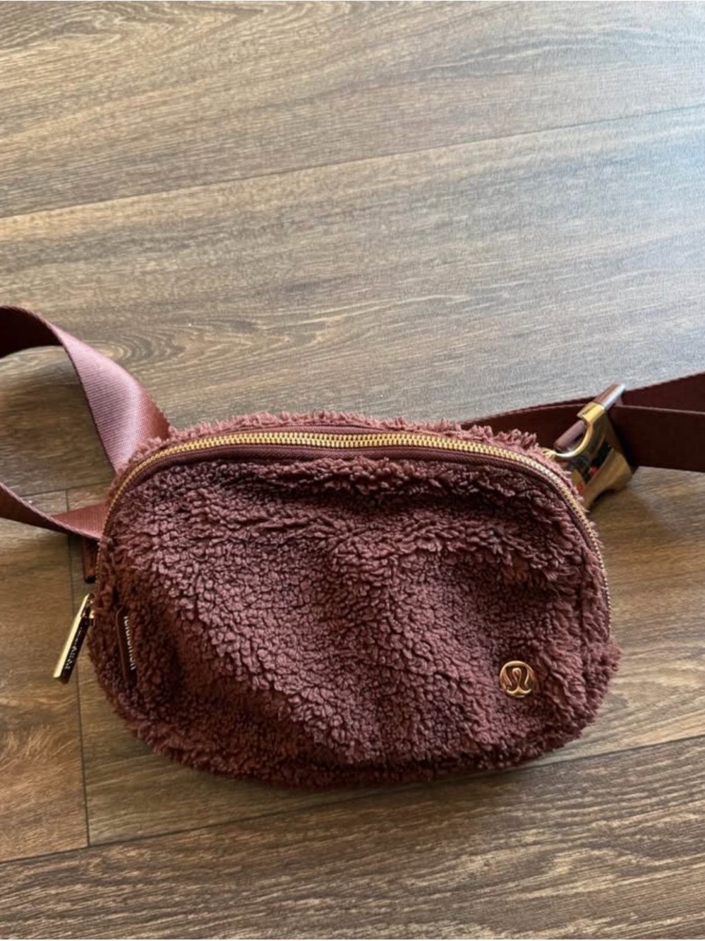 lululemon athletica Chocolate Brown Sherpa Crossbody Belt Bag